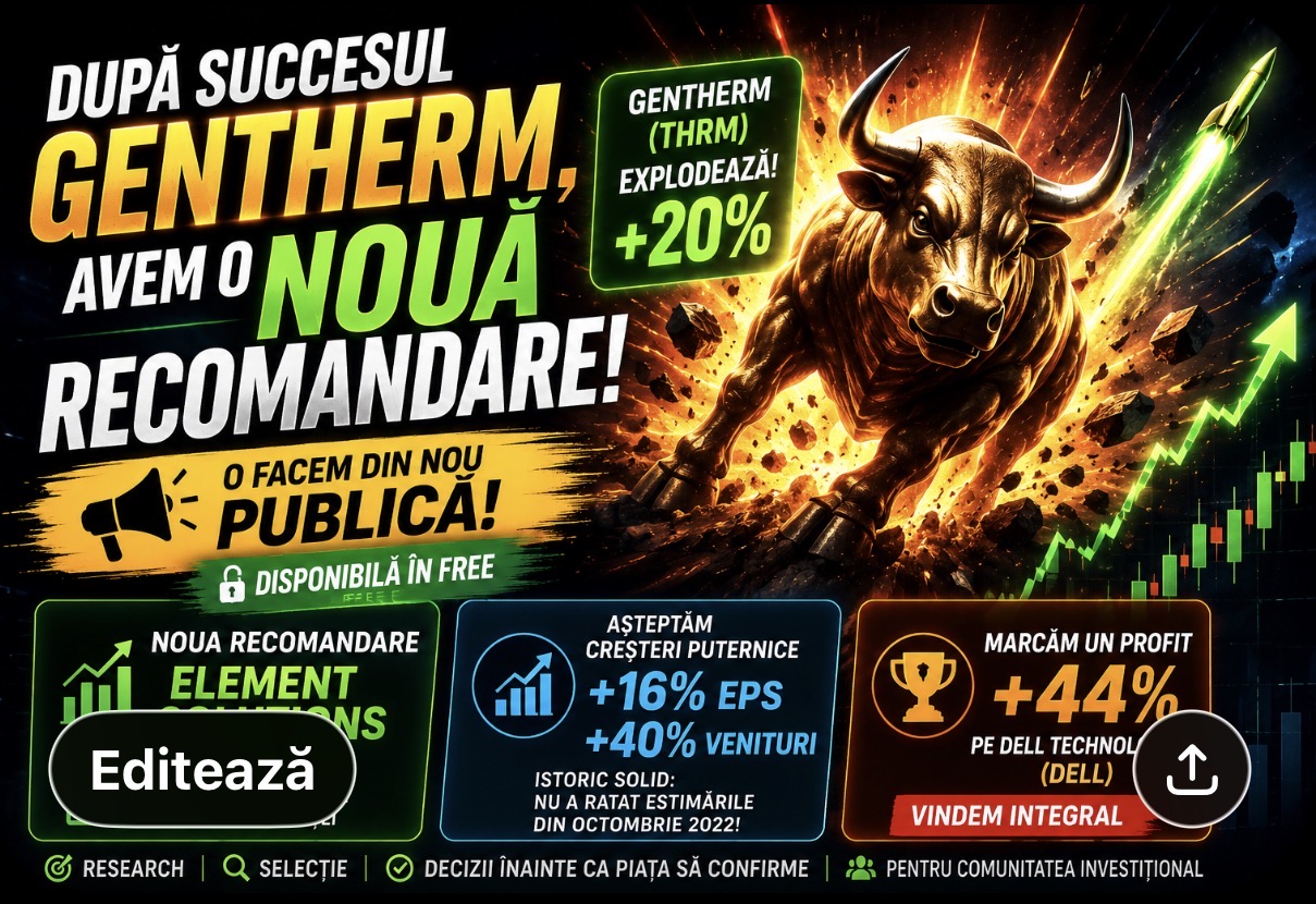 După succesul Gentherm, așa cum am promis, avem o nouă recomandare. Și o facem din nou publică!
