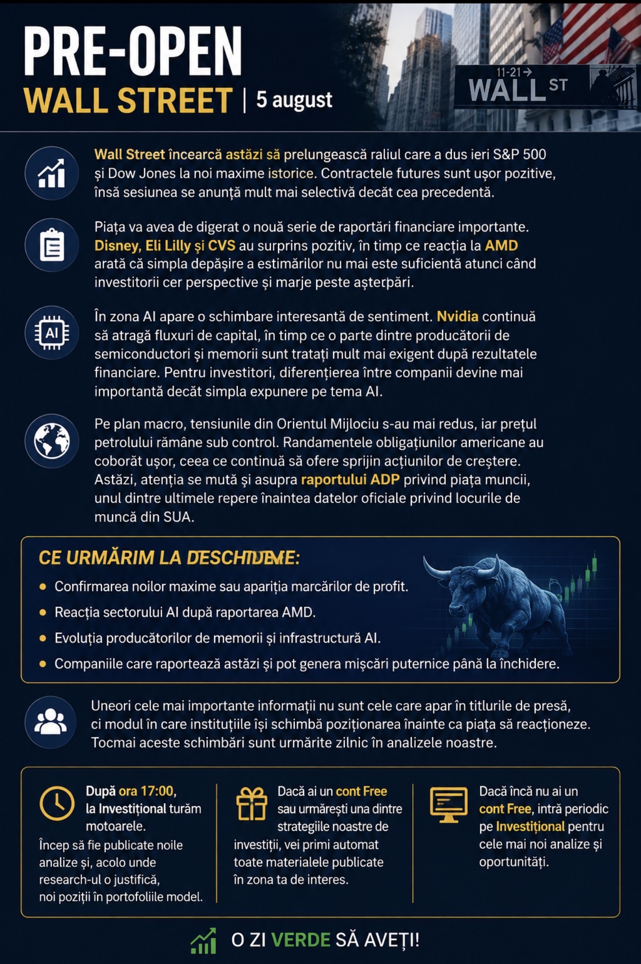 Pre-Open Wall Street | 5 august